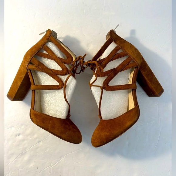 MARC FISHER Shellie Lace-Up Suede Pump Brown Size 6.5 - Picture 6 of 9